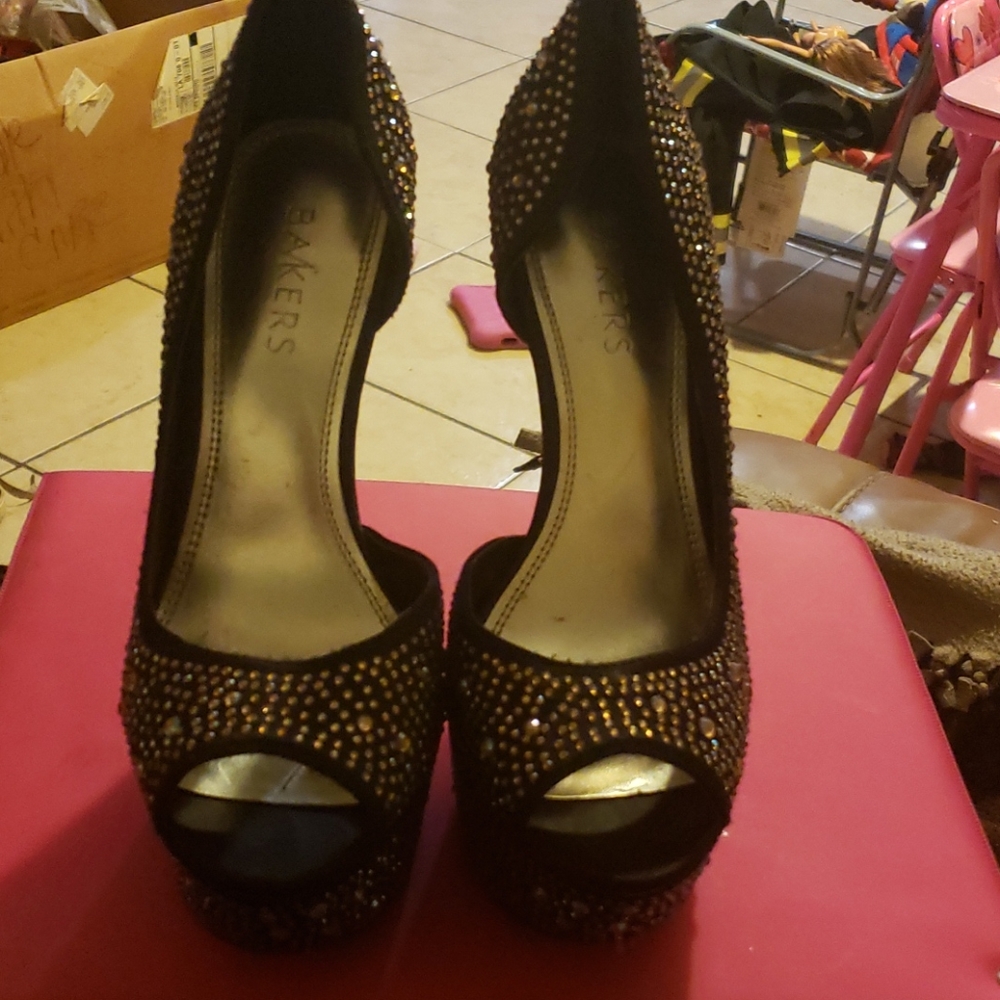 Black studded heels